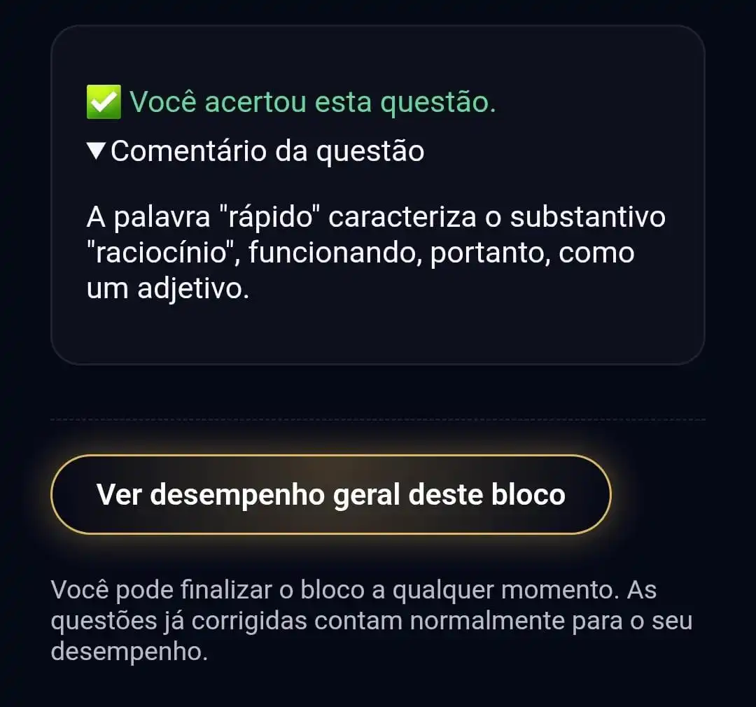 Resolução de questão dentro da plataforma